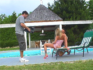 Backstage of The pool attendant in Club Sandy series with Viktoria Blonde by 21 Sextury